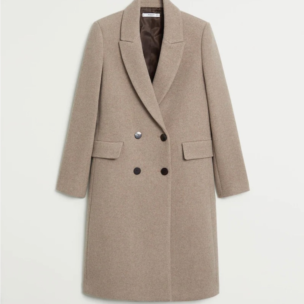 Double-breasted wool coat